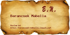 Barancsek Mabella névjegykártya